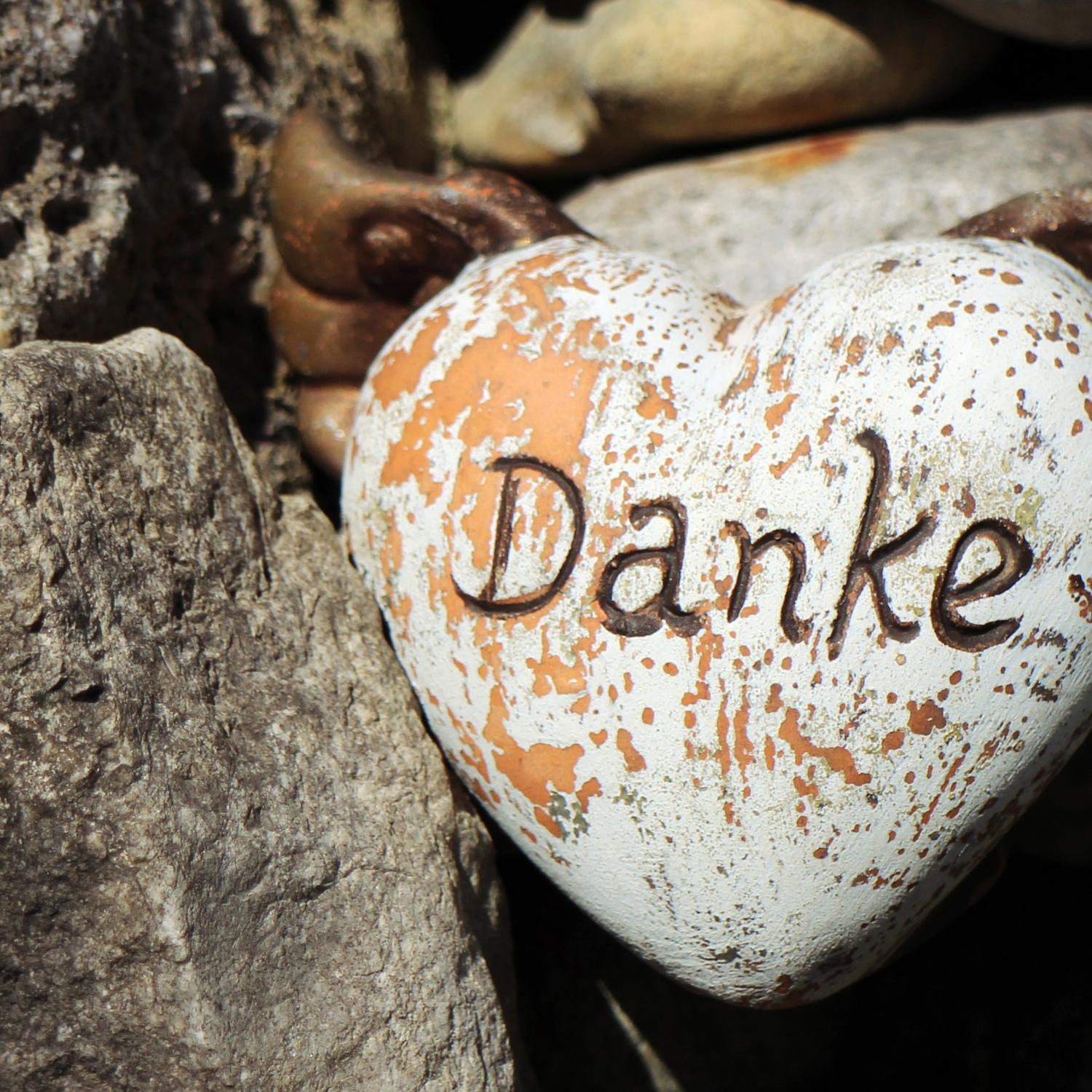 Herz mit Aufschrift Danke